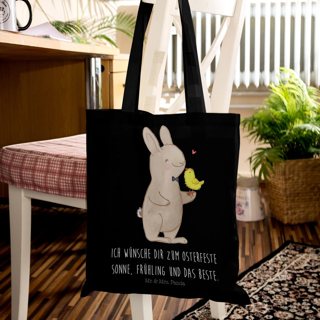 Tragetasche Hase mit Küken Beuteltasche, Beutel, Einkaufstasche, Jutebeutel, Stoffbeutel, Tasche, Shopper, Umhängetasche, Strandtasche, Schultertasche, Stofftasche, Tragetasche, Badetasche, Jutetasche, Einkaufstüte, Laptoptasche, Ostern, Osterhase, Ostergeschenke, Osternest, Osterdeko, Geschenke zu Ostern, Ostern Geschenk, Ostergeschenke Kinder, Ostern Kinder