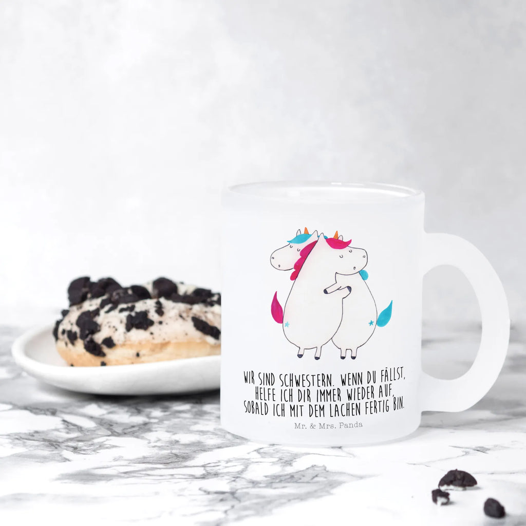 Teetasse Einhörner Umarmen Teetasse, Teeglas, Teebecher, Tasse mit Henkel, Tasse, Glas Teetasse, Teetasse aus Glas, Einhorn, Einhörner, Einhorn Deko, Pegasus, Unicorn, Freundinnen, Freundin, BFF, Schwester, Schwestern, Familie, Geschwister, Sister, Liebe