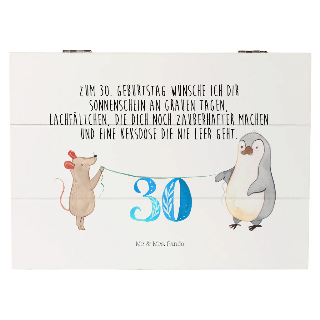 Holzkiste 30. Geburtstag Maus Pinguin Holzkiste, Kiste, Schatzkiste, Truhe, Schatulle, XXL, Erinnerungsbox, Erinnerungskiste, Dekokiste, Aufbewahrungsbox, Geschenkbox, Geschenkdose, Geburtstag, Geburtstagsgeschenk, Geschenk, Party, Feiern, Torte, Kuchen