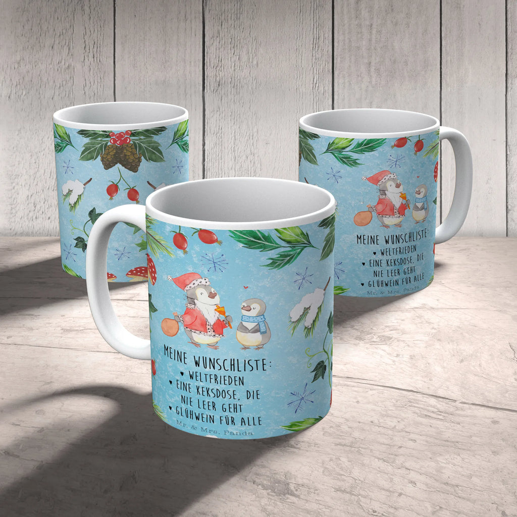 Tasse Pinguin Wunschliste Tasse, Kaffeetasse, Teetasse, Becher, Kaffeebecher, Teebecher, Keramiktasse, Porzellantasse, Büro Tasse, Geschenk Tasse, Tasse Sprüche, Tasse Motive, Kaffeetassen, Tasse bedrucken, Designer Tasse, Cappuccino Tassen, Schöne Teetassen, Winter, Weihnachten, Weihnachtsdeko, Nikolaus, Advent, Heiligabend, Wintermotiv