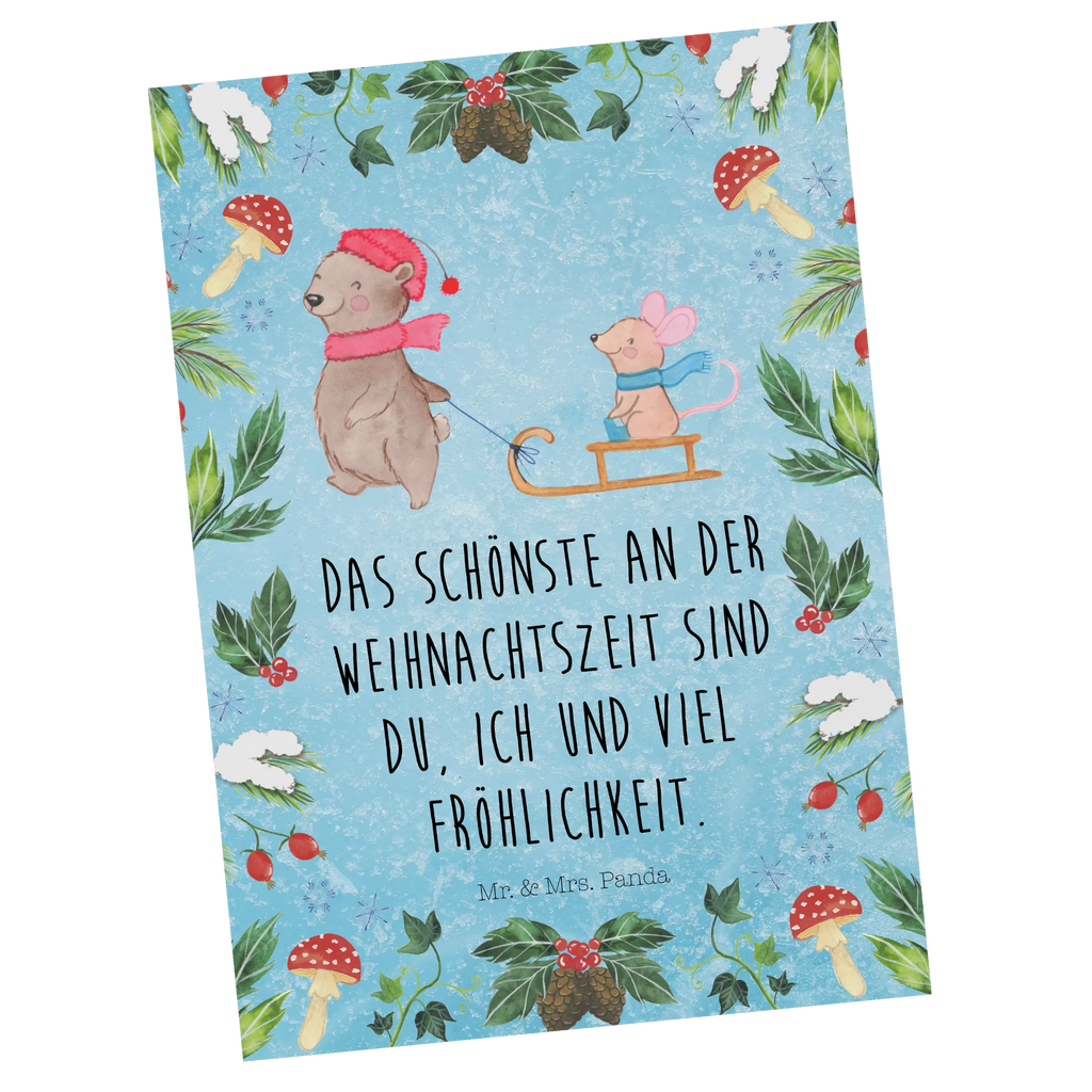 Postkarte Bär Maus Schlitten Postkarte, Karte, Geschenkkarte, Grußkarte, Einladung, Ansichtskarte, Geburtstagskarte, Einladungskarte, Dankeskarte, Ansichtskarten, Einladung Geburtstag, Einladungskarten Geburtstag, Winter, Weihnachten, Weihnachtsdeko, Nikolaus, Advent, Heiligabend, Wintermotiv