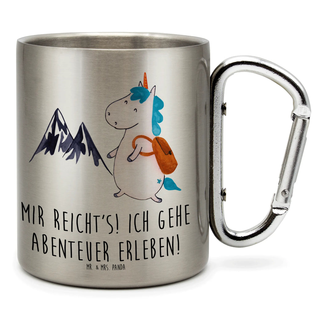 Edelstahlbecher Einhorn Bergsteiger Edelstahltasse, Karabiner, Edelstahlbecher, Outdoor, Camping, Tasse, Becher, Einhorn, Einhörner, Einhorn Deko, Unicorn, Bergsteiger, Abenteuer, Berge, Abenteurer, Weltenbummler, Weltreise, Reisen, Urlaub, Entdecker