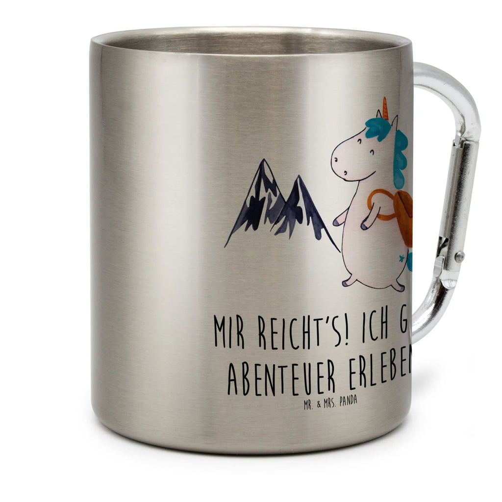 Edelstahlbecher Einhorn Bergsteiger Edelstahltasse, Karabiner, Edelstahlbecher, Outdoor, Camping, Tasse, Becher, Einhorn, Einhörner, Einhorn Deko, Unicorn, Bergsteiger, Abenteuer, Berge, Abenteurer, Weltenbummler, Weltreise, Reisen, Urlaub, Entdecker