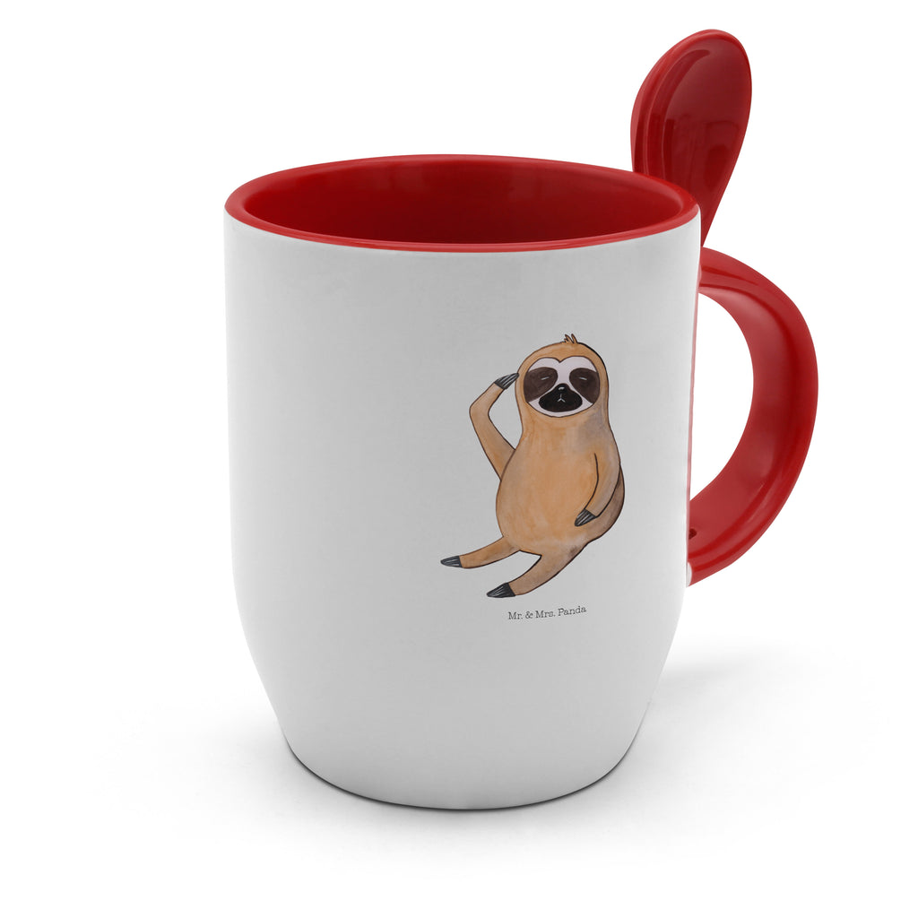 Tasse mit Löffel Faultier Vogel zeigen Tasse, Kaffeetasse, Tassen, Tasse mit Spruch, Kaffeebecher, Tasse mit Löffel, Faultier, Faultier Geschenk, Faultier Deko, Faultiere, faul, Lieblingstier, Spinner, früher Vogel, der frühe Vogel, Frühaufsteher, Morgenmuffel, Vogel, Faultierwelt