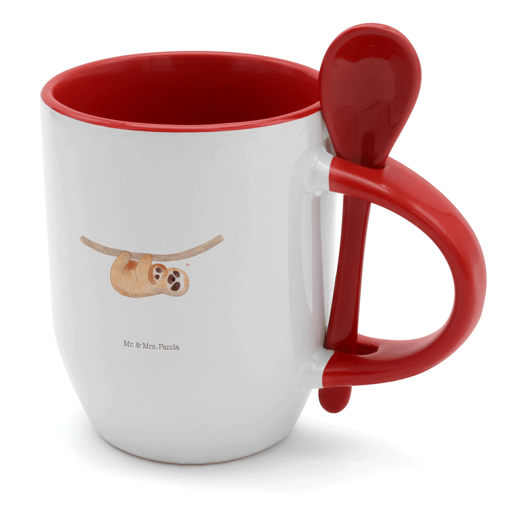 Tasse mit Löffel Faultier mit Kind Tasse, Kaffeetasse, Tassen, Tasse mit Spruch, Kaffeebecher, Tasse mit Löffel, Faultier, Faultier Geschenk, Faultier Deko, Kind, Baby, Liebe, Mutter, Mama, Geburt, Kinder, Faulheit, Spaß, Niedlichkeit