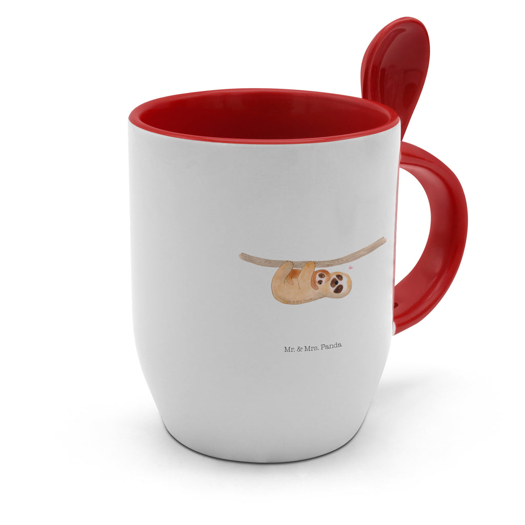 Tasse mit Löffel Faultier mit Kind Tasse, Kaffeetasse, Tassen, Tasse mit Spruch, Kaffeebecher, Tasse mit Löffel, Faultier, Faultier Geschenk, Faultier Deko, Kind, Baby, Liebe, Mutter, Mama, Geburt, Kinder, Faulheit, Spaß, Niedlichkeit