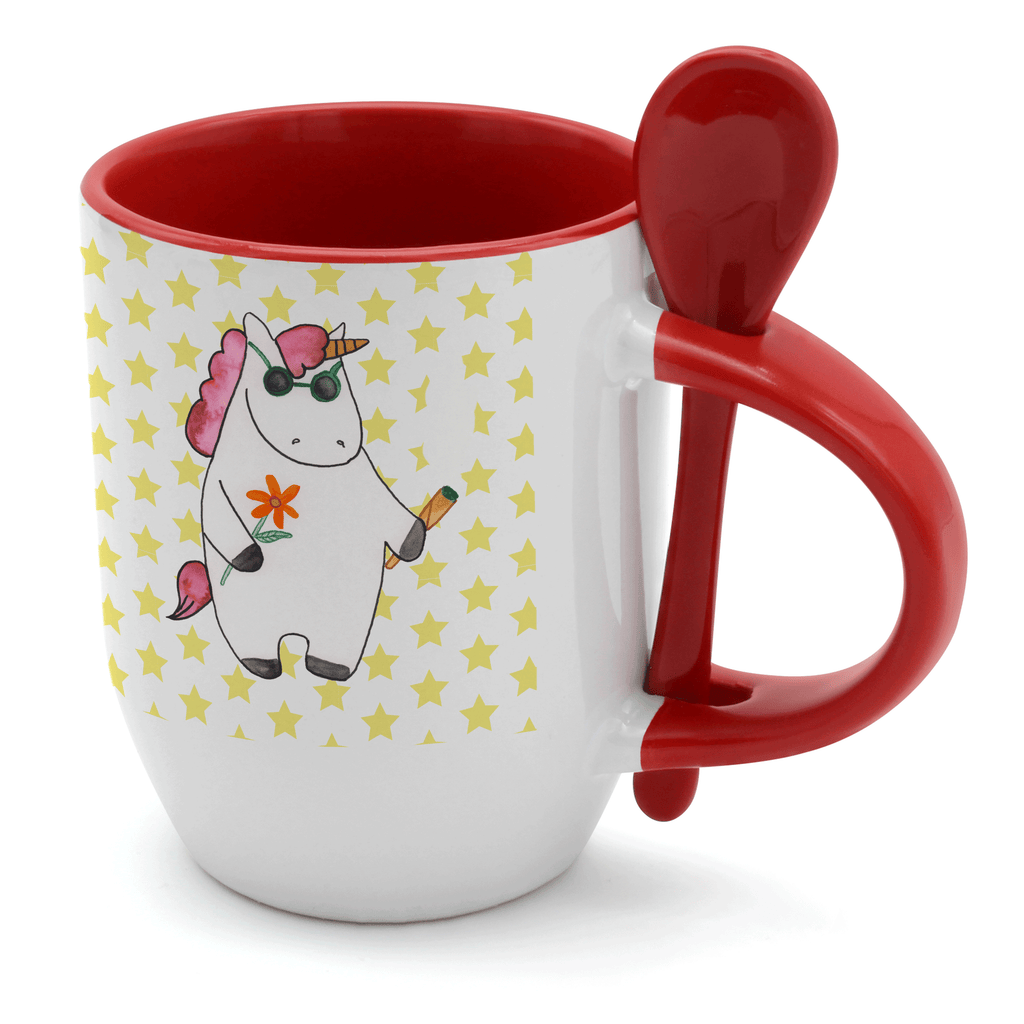 Tasse mit Löffel Einhorn Woodstock Tasse, Kaffeetasse, Tassen, Tasse mit Spruch, Kaffeebecher, Tasse mit Löffel, Einhorn, Einhörner, Einhorn Deko, Pegasus, Unicorn, Kiffen, Joint, Zigarette, Alkohol, Party, Spaß. lustig, witzig, Woodstock