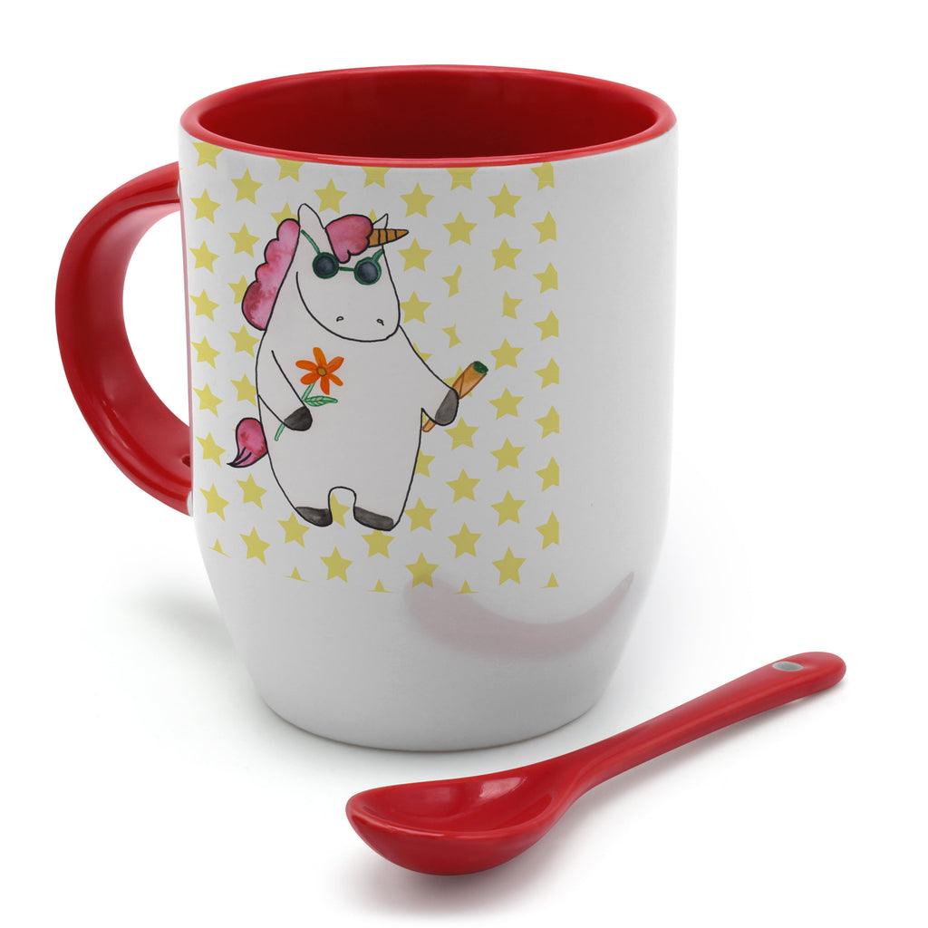 Tasse mit Löffel Einhorn Woodstock Tasse, Kaffeetasse, Tassen, Tasse mit Spruch, Kaffeebecher, Tasse mit Löffel, Einhorn, Einhörner, Einhorn Deko, Pegasus, Unicorn, Kiffen, Joint, Zigarette, Alkohol, Party, Spaß. lustig, witzig, Woodstock