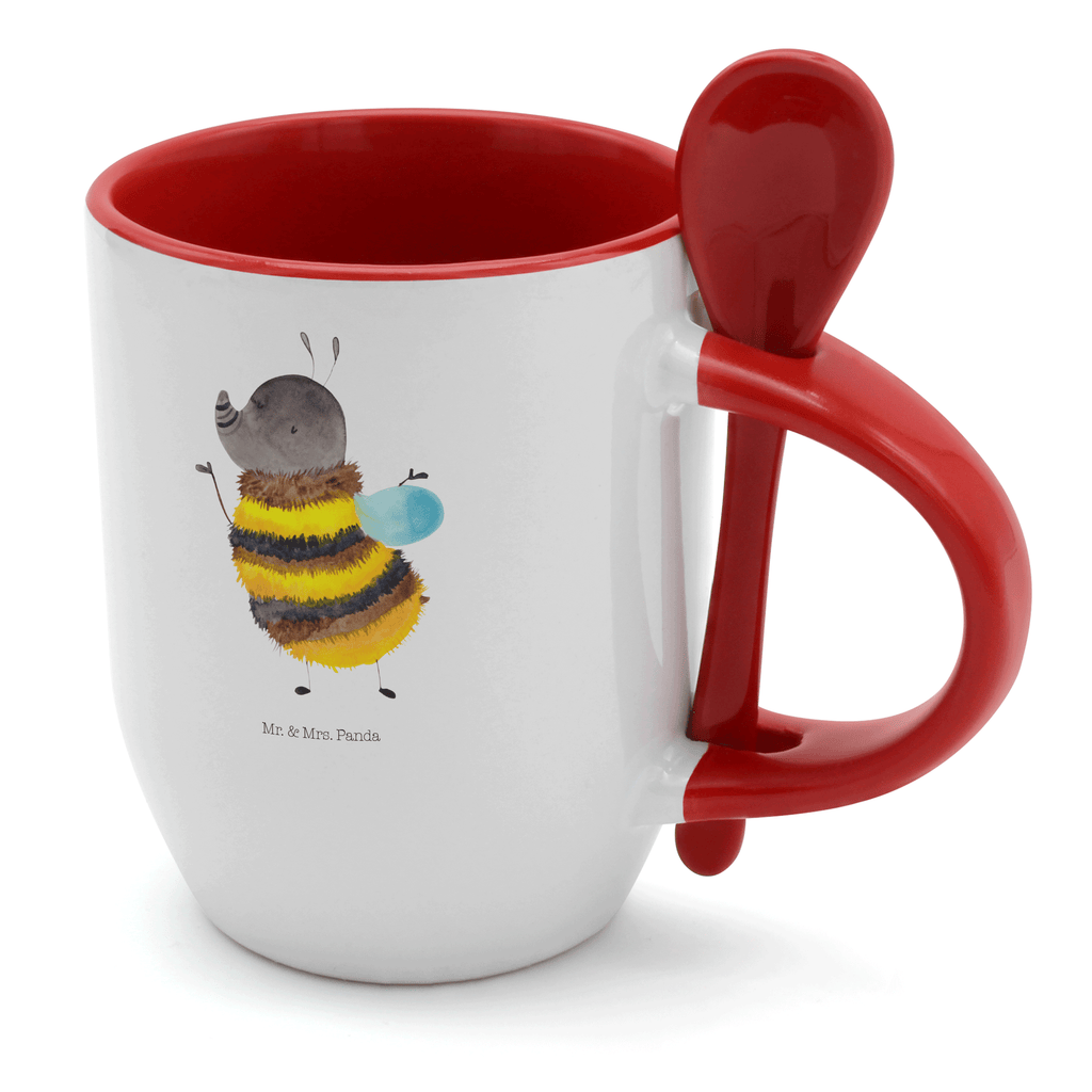 Tasse mit Löffel Hummel flauschig Tasse, Kaffeetasse, Tassen, Tasse mit Spruch, Kaffeebecher, Tasse mit Löffel, Tiermotive, Gute Laune, lustige Sprüche, Tiere, Hummel, Flauschig, Biene, Blume, Natur