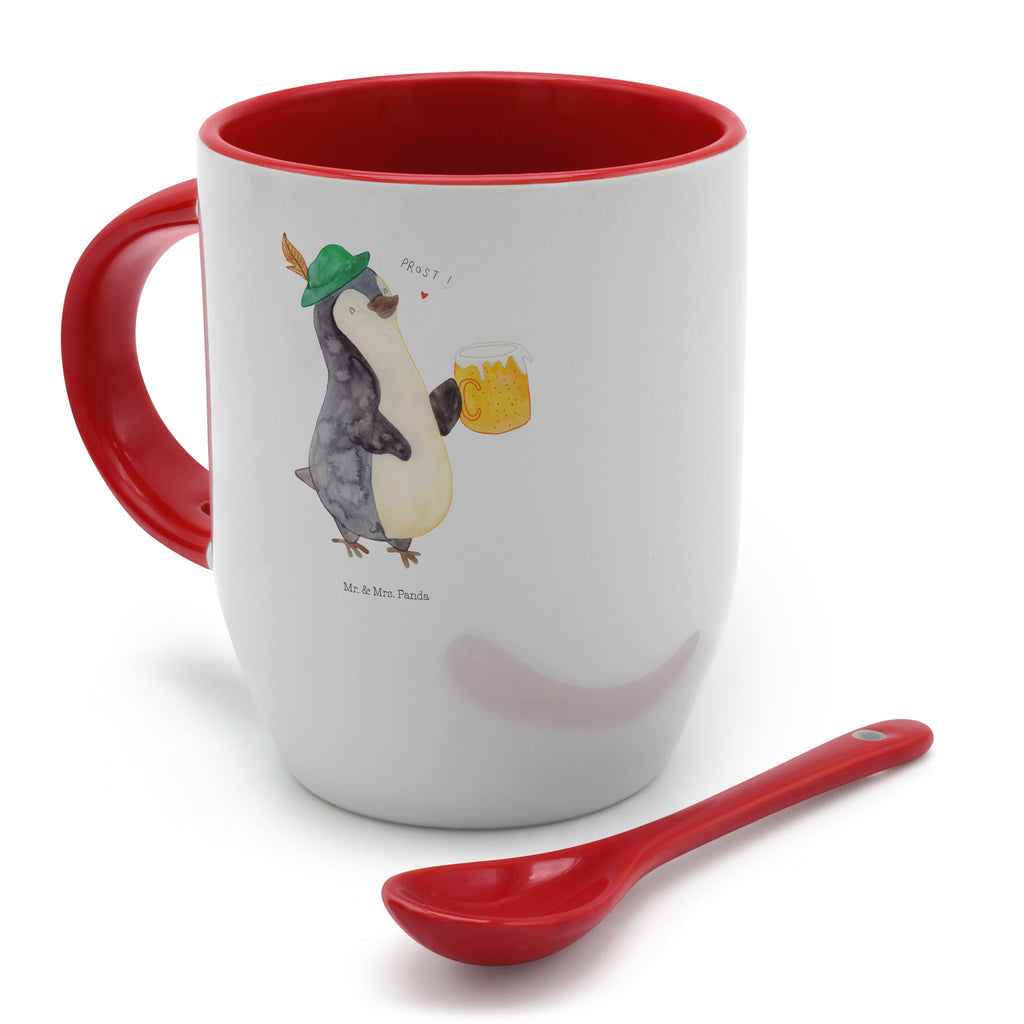 Tasse mit Löffel Pinguin Bier Tasse, Kaffeetasse, Tassen, Tasse mit Spruch, Kaffeebecher, Tasse mit Löffel, Pinguin, Pinguine, Bier, Oktoberfest