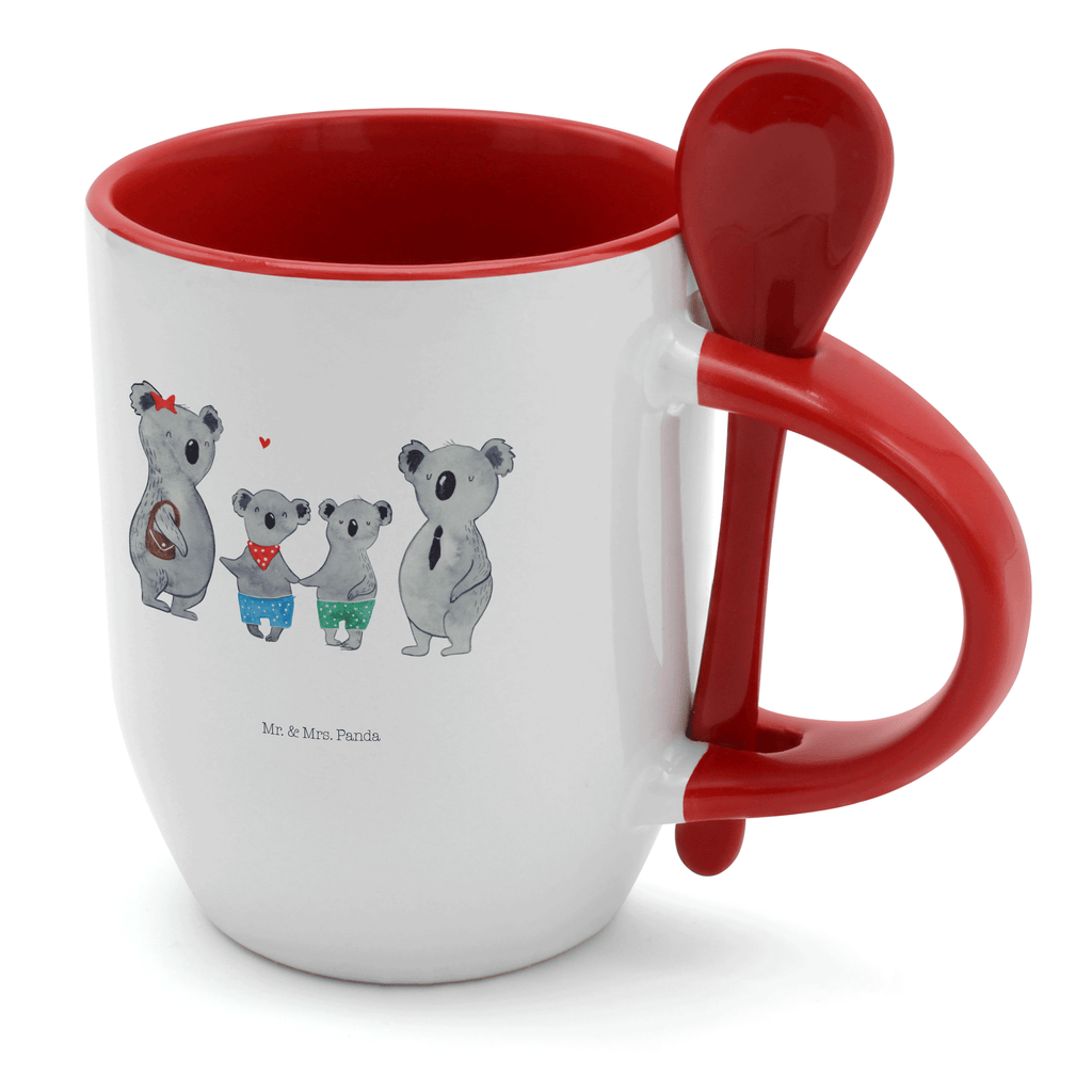 Tasse mit Löffel Koala Familie zwei Tasse, Kaffeetasse, Tassen, Tasse mit Spruch, Kaffeebecher, Tasse mit Löffel, Familie, Vatertag, Muttertag, Bruder, Schwester, Mama, Papa, Oma, Opa, Koala, Koalabär, beste Familie, Familienzeit, Familienleben, Koalafamilie, Lieblingsfamilie