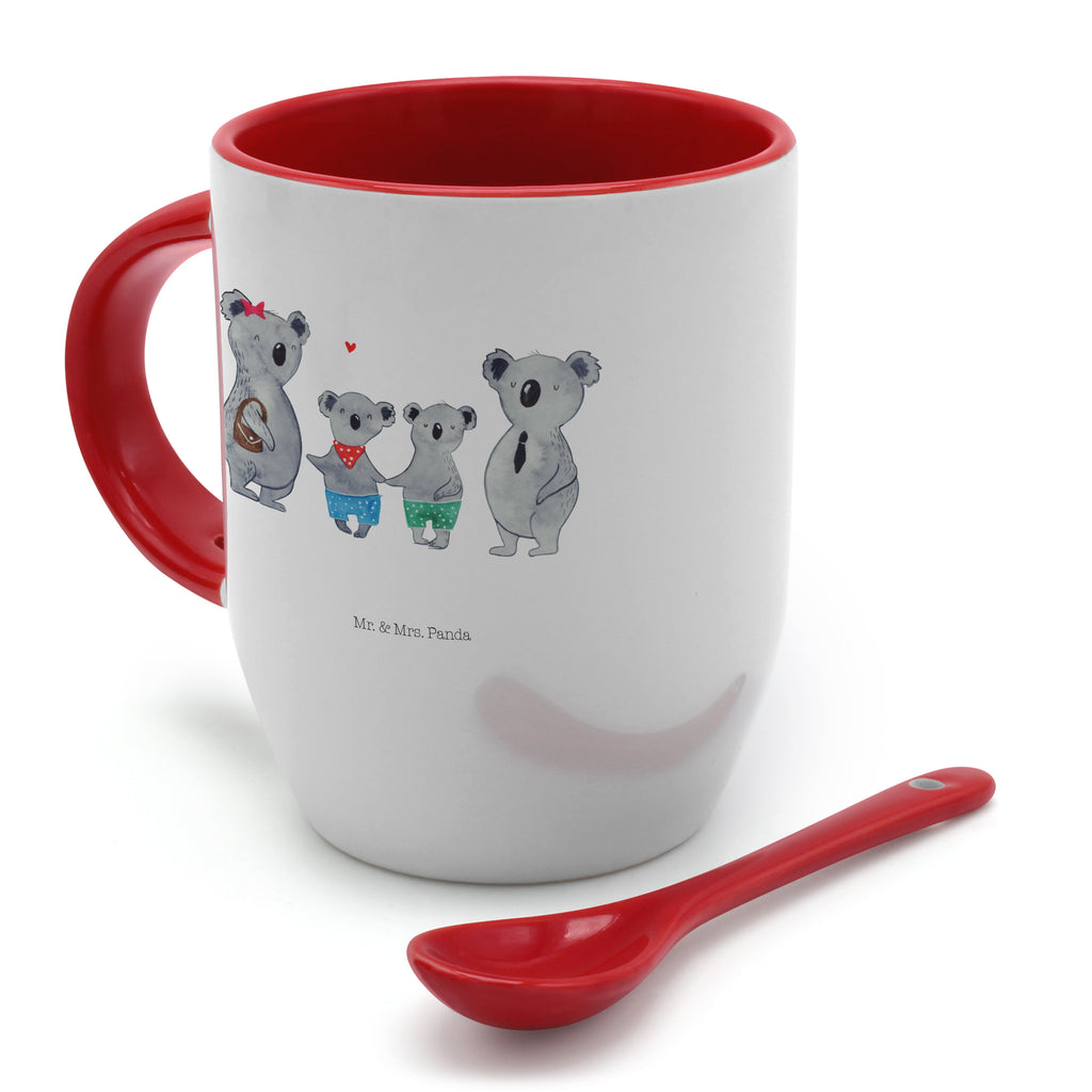 Tasse mit Löffel Koala Familie zwei Tasse, Kaffeetasse, Tassen, Tasse mit Spruch, Kaffeebecher, Tasse mit Löffel, Familie, Vatertag, Muttertag, Bruder, Schwester, Mama, Papa, Oma, Opa, Koala, Koalabär, beste Familie, Familienzeit, Familienleben, Koalafamilie, Lieblingsfamilie