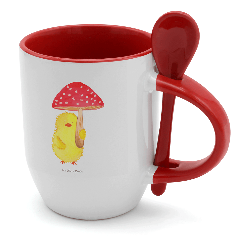 Tasse mit Löffel Küken Fliegenpilz Tasse, Kaffeetasse, Tassen, Tasse mit Spruch, Kaffeebecher, Tasse mit Löffel, Ostern, Osterhase, Ostergeschenke, Osternest, Osterdeko, Geschenke zu Ostern, Ostern Geschenk, Ostergeschenke Kinder, Ostern Kinder, Küken, Fliegenpilz, Glückspilz, Frohe Ostern, Ostergrüße