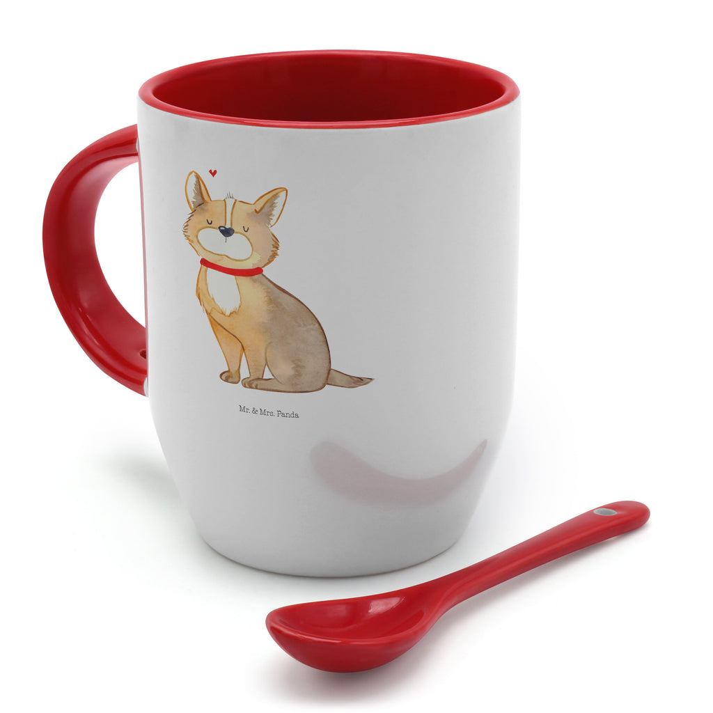 Tasse mit Löffel Hundeglück Tasse, Kaffeetasse, Tassen, Tasse mit Spruch, Kaffeebecher, Tasse mit Löffel, Hund, Hundemotiv, Haustier, Hunderasse, Tierliebhaber, Hundebesitzer, Sprüche, Corgie, Hundeliebe, Spruch, Hundemama, Liebe