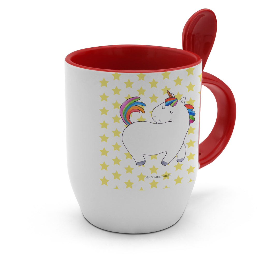 Tasse mit Löffel Einhorn stolzierend Tasse, Kaffeetasse, Tassen, Tasse mit Spruch, Kaffeebecher, Tasse mit Löffel, Einhorn, Einhörner, Einhorn Deko, Pegasus, Unicorn, stolz, anders, bunt, Pferd, Reiter, Reiten, Freundin, Geschenk