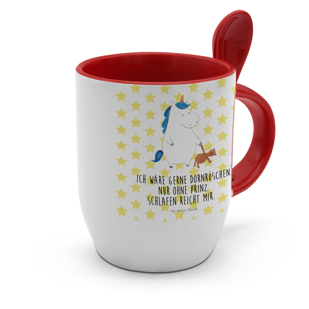 Tasse mit Löffel Einhorn Teddy Tasse, Kaffeetasse, Tassen, Tasse mit Spruch, Kaffeebecher, Tasse mit Löffel, Einhorn, Einhörner, Einhorn Deko, Pegasus, Unicorn, schlafen, gute Nacht, Single, Bett, Träumen, Freundin, Singleleben