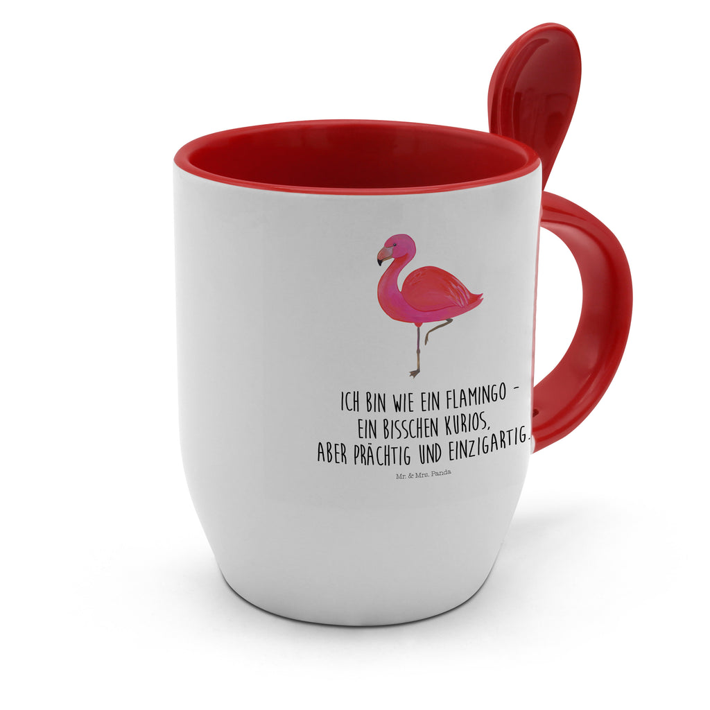 Tasse mit Löffel Flamingo classic Tasse, Kaffeetasse, Tassen, Tasse mit Spruch, Kaffeebecher, Tasse mit Löffel, Flamingo, Einzigartig, Selbstliebe, Stolz, ich, für mich, Spruch, Freundin, Freundinnen, Außenseiter, Sohn, Tochter, Geschwister