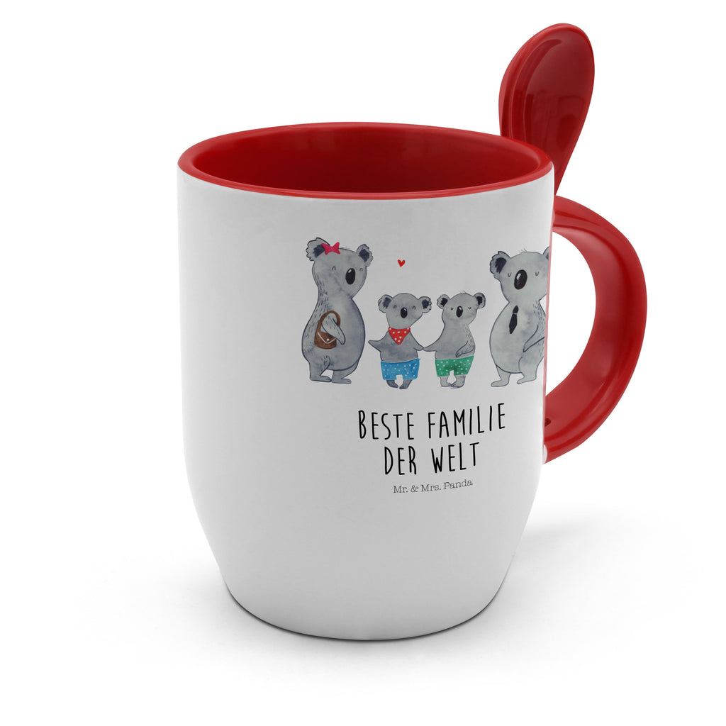 Tasse mit Löffel Koala Familie zwei Tasse, Kaffeetasse, Tassen, Tasse mit Spruch, Kaffeebecher, Tasse mit Löffel, Familie, Vatertag, Muttertag, Bruder, Schwester, Mama, Papa, Oma, Opa, Koala, Koalabär, beste Familie, Familienzeit, Familienleben, Koalafamilie, Lieblingsfamilie