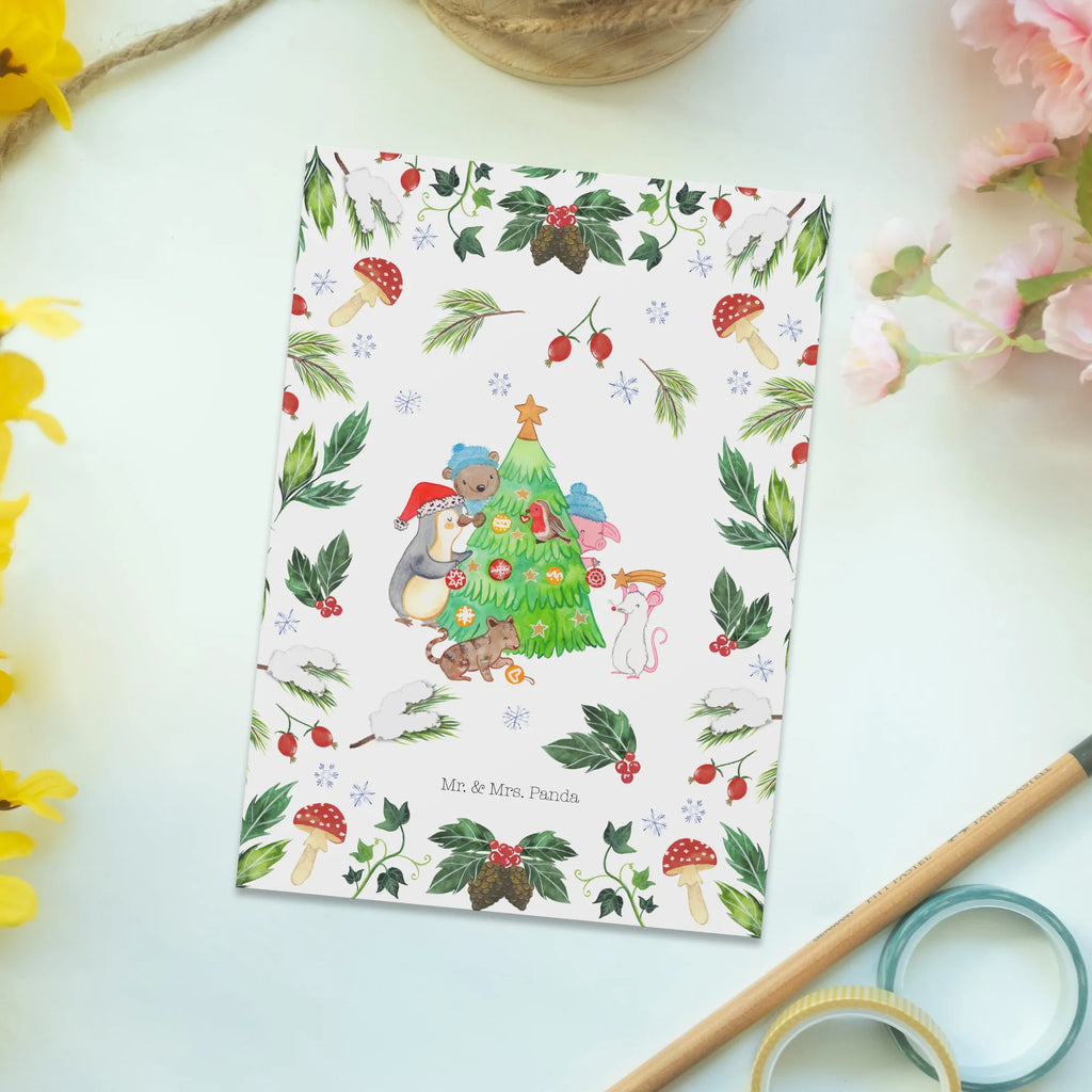 Postkarte Weihnachtsbaum schmücken Postkarte, Karte, Geschenkkarte, Grußkarte, Einladung, Ansichtskarte, Geburtstagskarte, Einladungskarte, Dankeskarte, Ansichtskarten, Einladung Geburtstag, Einladungskarten Geburtstag, Winter, Weihnachten, Weihnachtsdeko, Nikolaus, Advent, Heiligabend, Wintermotiv