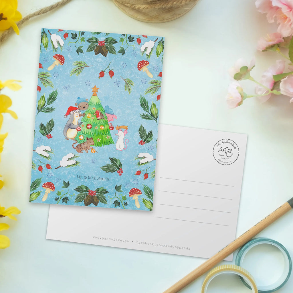 Postkarte Weihnachtsbaum schmücken Postkarte, Karte, Geschenkkarte, Grußkarte, Einladung, Ansichtskarte, Geburtstagskarte, Einladungskarte, Dankeskarte, Ansichtskarten, Einladung Geburtstag, Einladungskarten Geburtstag, Winter, Weihnachten, Weihnachtsdeko, Nikolaus, Advent, Heiligabend, Wintermotiv