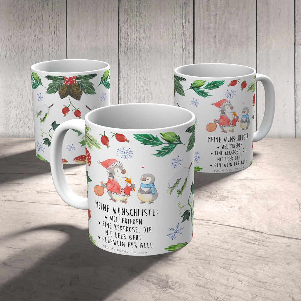 Tasse Pinguin Wunschliste Tasse, Kaffeetasse, Teetasse, Becher, Kaffeebecher, Teebecher, Keramiktasse, Porzellantasse, Büro Tasse, Geschenk Tasse, Tasse Sprüche, Tasse Motive, Kaffeetassen, Tasse bedrucken, Designer Tasse, Cappuccino Tassen, Schöne Teetassen, Winter, Weihnachten, Weihnachtsdeko, Nikolaus, Advent, Heiligabend, Wintermotiv