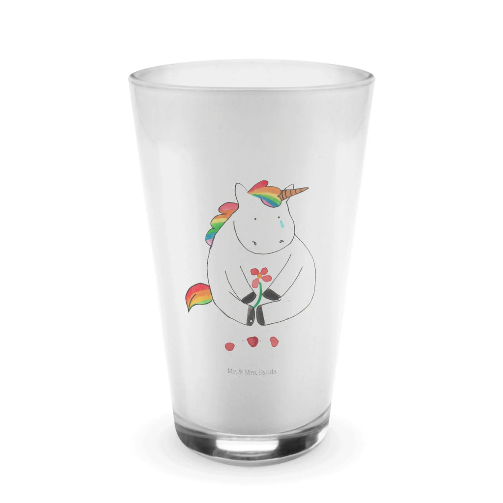 Glas Einhorn Traurig Cappuccino Glas, Glas, Cappuccino Tasse, Latte Macchiato, Einhorn, Einhörner, Einhorn Deko, Pegasus, Unicorn, Glitzer, Trösten. Freundschaft, Freunde, Liebe, Trauer, Grußkarte, Blume