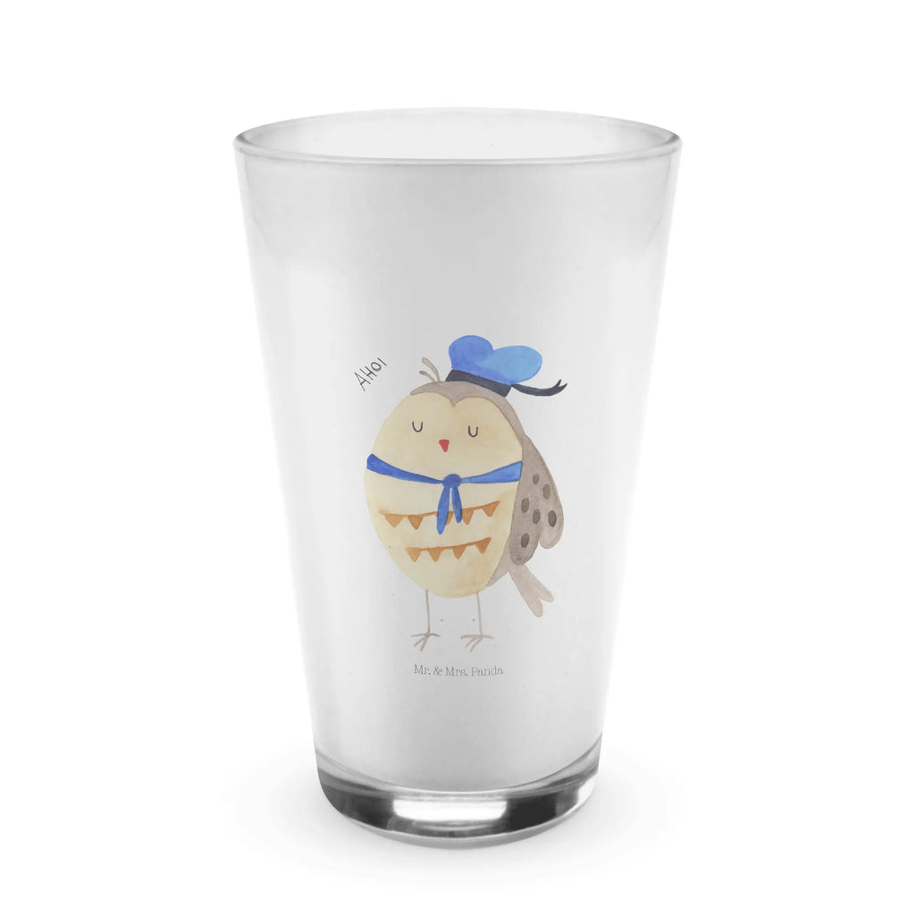 Glas Eule Matrosen Cappuccino Glas, Glas, Cappuccino Tasse, Latte Macchiato, Eule, Eule Spruch, Eule Deko, Owl, Wortspiel lustig, Matrose, Freundin, Ehe, Seefahrer, Heimathafen, Hochzeitstag Geschenk