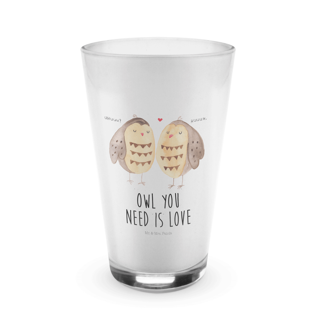 Glas Eule Liebe Cappuccino Glas, Glas, Cappuccino Tasse, Latte Macchiato, Eule, Eule Deko, Liebe, Hochzeit Spruch, Owl, All you need is love, Liebe Spruch, Freundin Geschenk, Freund, Wortspiel lustig