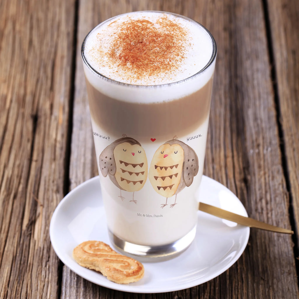 Glas Eule Liebe Cappuccino Glas, Glas, Cappuccino Tasse, Latte Macchiato, Eule, Eule Deko, Liebe, Hochzeit Spruch, Owl, All you need is love, Liebe Spruch, Freundin Geschenk, Freund, Wortspiel lustig