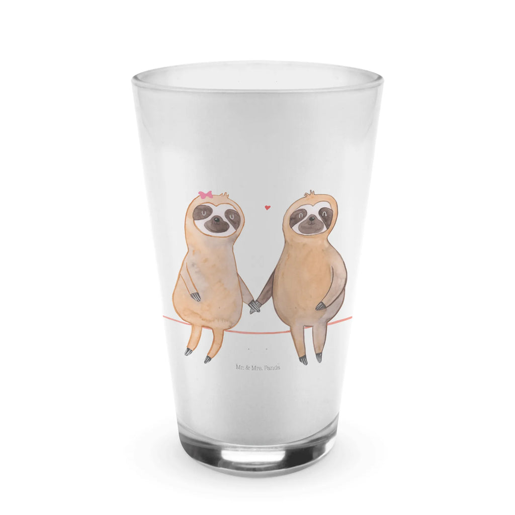 Glas Faultier Pärchen Cappuccino Glas, Glas, Cappuccino Tasse, Latte Macchiato, Faultier, Faultier Geschenk, Faultier Deko, Faultiere, faul, Lieblingstier, Liebe, Liebespaar, Faultierliebe, Faultierpärchen, verliebt, verlobt, gemeinsam, relaxen, Pärchen, Beziehung, Langsamkeit