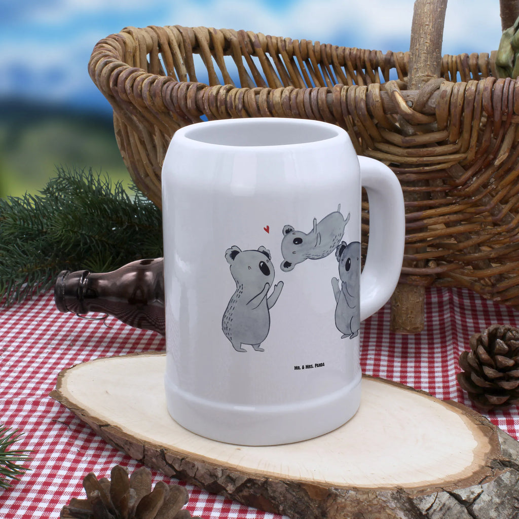 Bierkrug Koala Feiern Sich Bierkrug, Bierkrüge, Bierkrug Steingut, Steinkrüge, 0, 5 l, 500ml, Krug, Geburtstag, Geburtstagsgeschenk, Geschenk, Koala, Familie, Kind, Eltern, Herz, Liebe