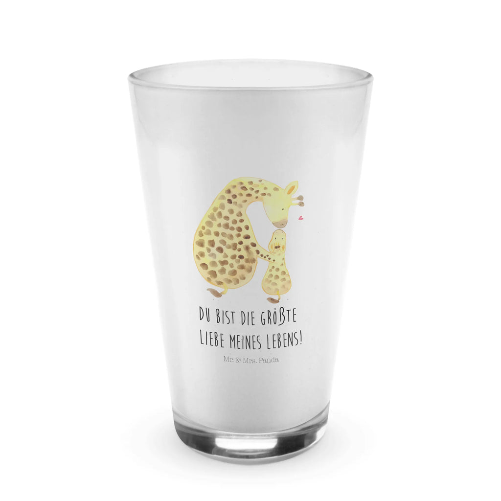 Glas Giraffe mit Kind Cappuccino Glas, Glas, Cappuccino Tasse, Latte Macchiato, Afrika, Wildtiere, Giraffe, Kind, Mutter, Mama, Tochter, Sohn, Lieblingsmensch