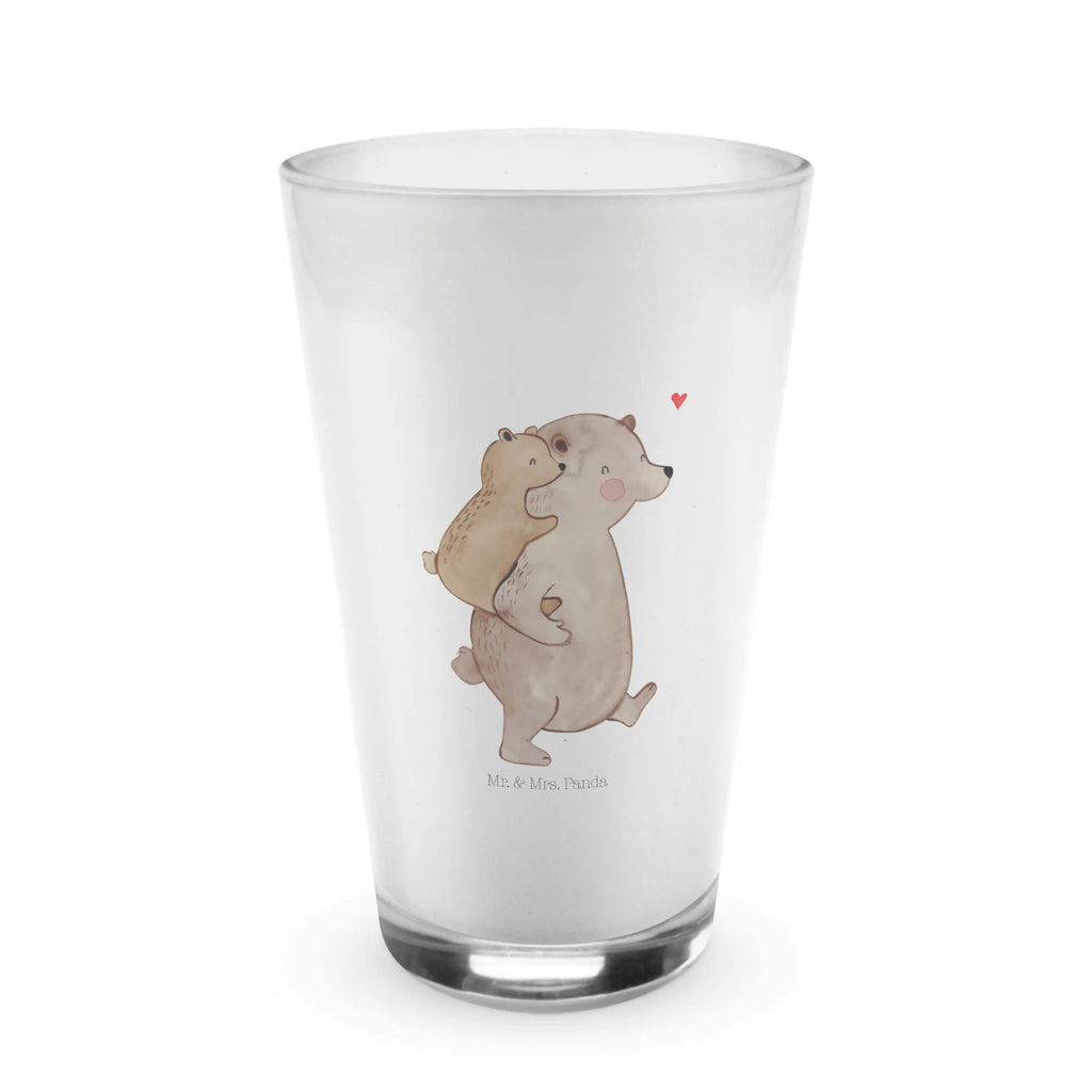 Glas Papa Bär Cappuccino Glas, Glas, Cappuccino Tasse, Latte Macchiato, Familie, Vatertag, Muttertag, Bruder, Schwester, Mama, Papa, Oma, Opa, Geschenk, Vater, Papi, Vati, Onkel, Geburtstag