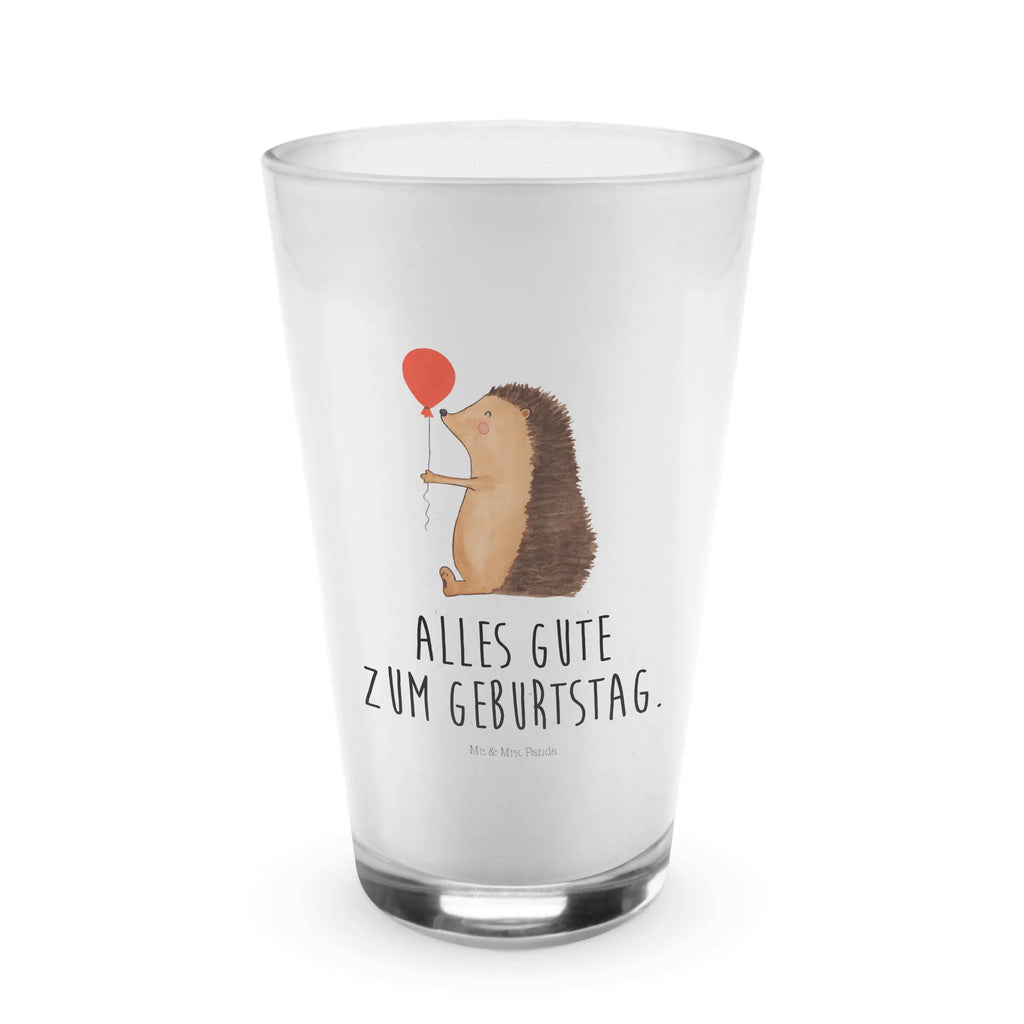 Glas Igel mit Luftballon Cappuccino Glas, Glas, Cappuccino Tasse, Latte Macchiato, Tiermotive, Gute Laune, lustige Sprüche, Tiere, Igel, Geburtstag, Herzlichen Glückwunsch, Glückwunsch, Geburtstagskind, Ballon, Happy Birthday