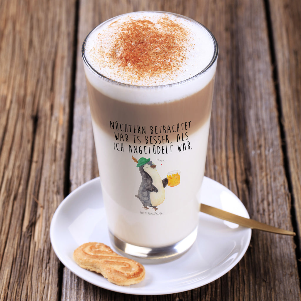 Glas Pinguin Bier Cappuccino Glas, Glas, Cappuccino Tasse, Latte Macchiato, Pinguin, Pinguine, Bier, Oktoberfest