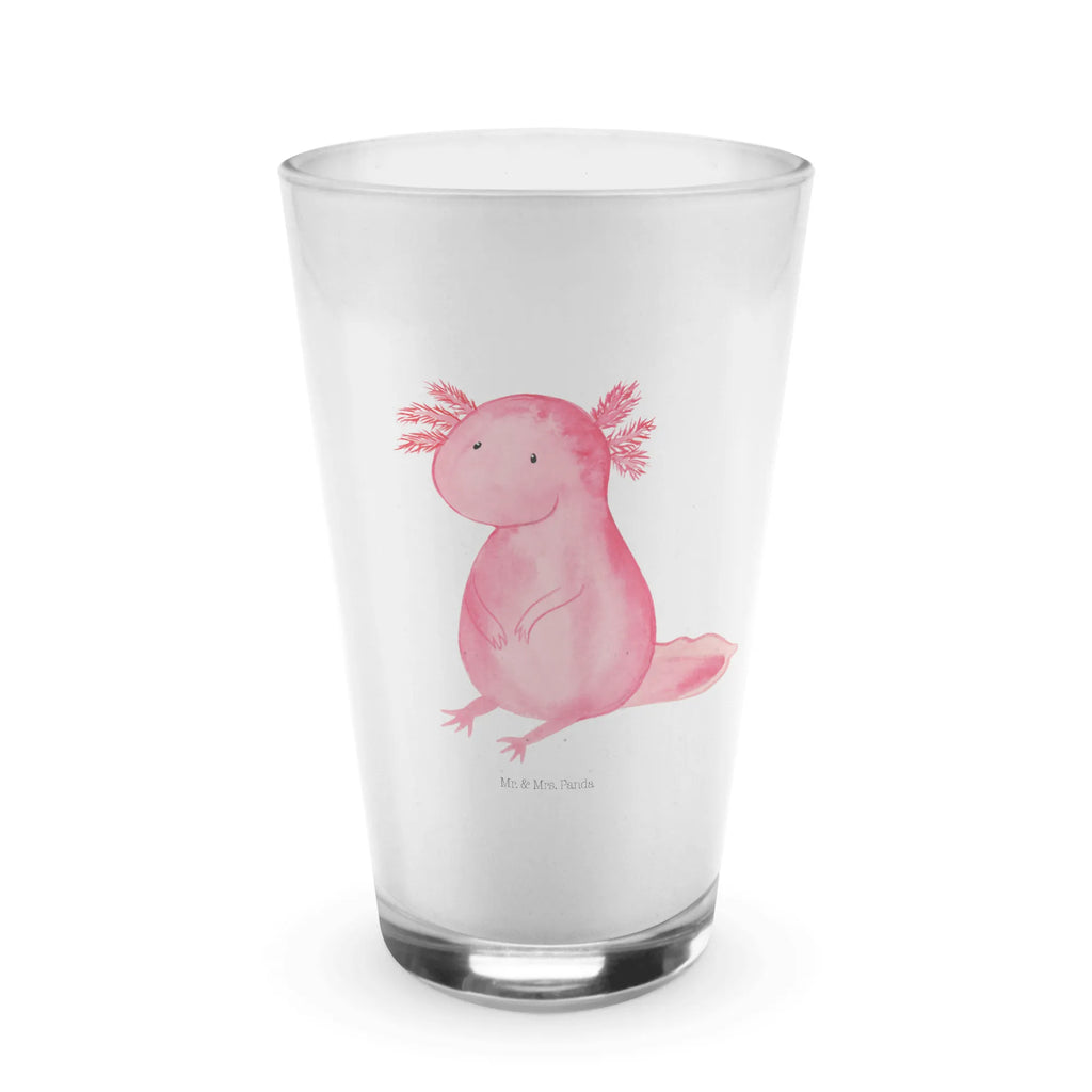 Glas Axolotl Cappuccino Glas, Glas, Cappuccino Tasse, Latte Macchiato, Axolotl, Molch, Axolot, vergnügt, fröhlich, zufrieden, Lebensstil, Weisheit, Lebensweisheit, Liebe, Freundin