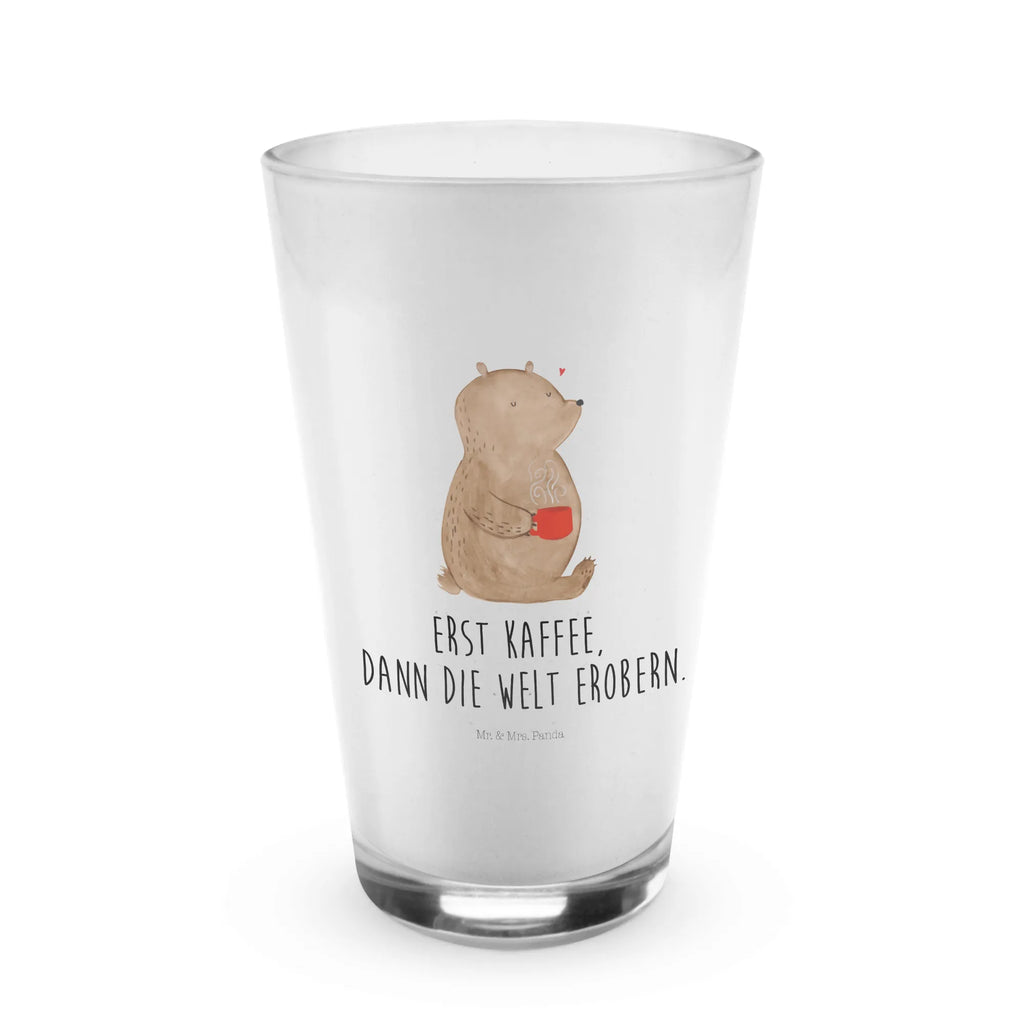 Glas Bär Kaffee Cappuccino Glas, Glas, Cappuccino Tasse, Latte Macchiato, Bär, Teddy, Teddybär, Kaffee, Coffee, Bären, guten Morgen, Morgenroutine, Welt erobern, Welt retten, Motivation