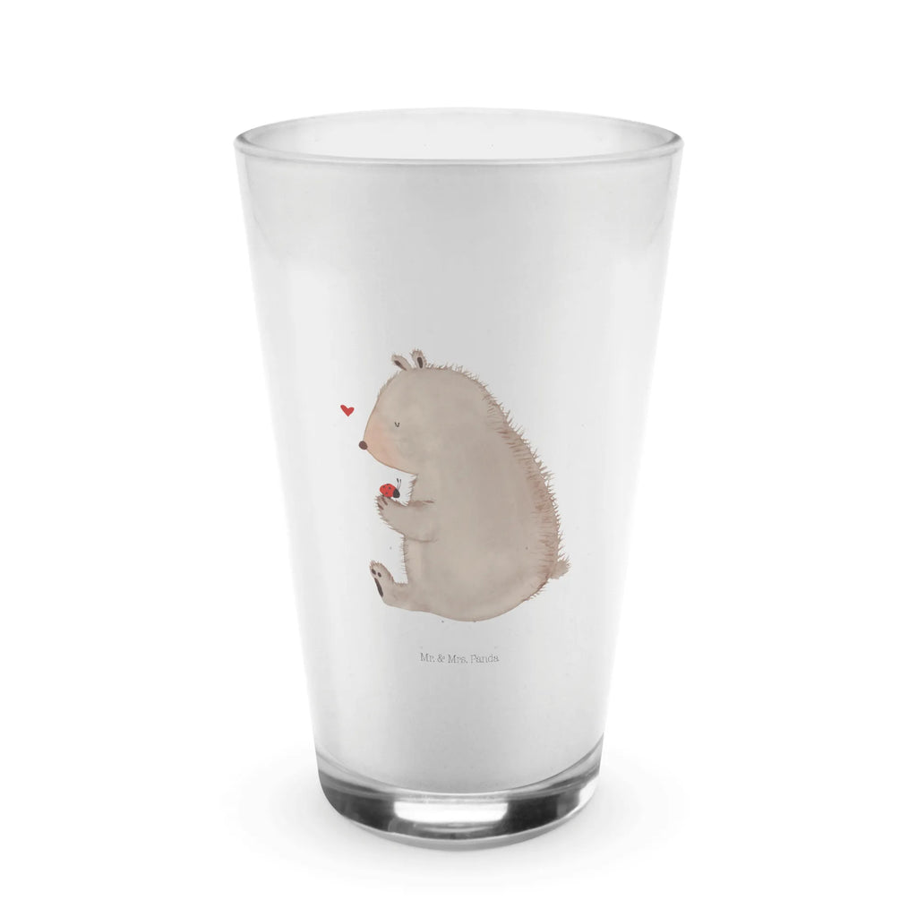 Glas Bär mit Marienkäfer Cappuccino Glas, Glas, Cappuccino Tasse, Latte Macchiato, Bär, Teddy, Teddybär, Marienkäfer, Liebe, Freiheit, Motivation, Das Leben ist schön