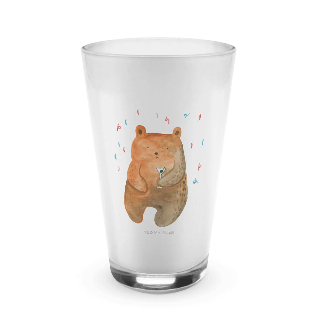 Glas Bär Party Cappuccino Glas, Glas, Cappuccino Tasse, Latte Macchiato, Bär, Teddy, Teddybär, Geburtstag, Geburtstagsgeschenk, Geschenk, Party, Feiern, Abfeiern, Mitbringsel, Gute Laune, Lustig