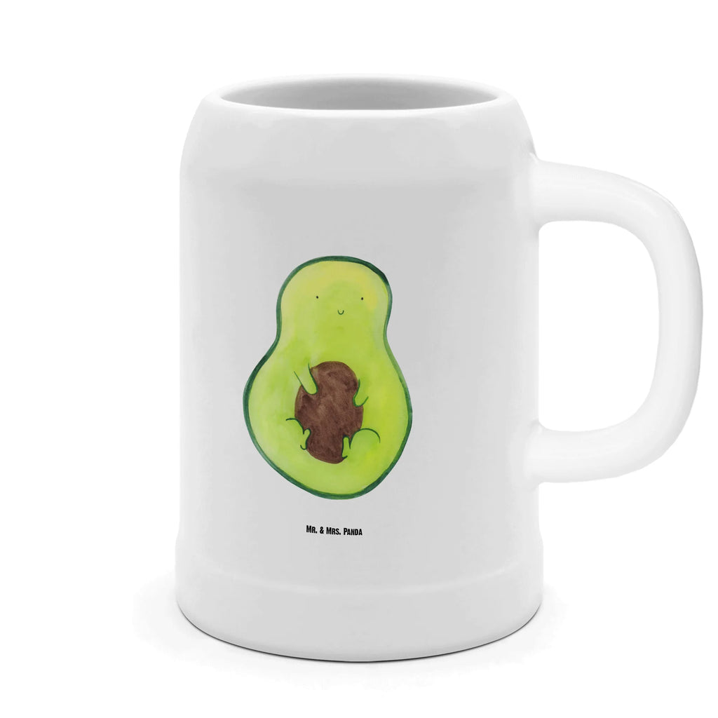 Bierkrug Avocado mit Kern Bierkrug, Bierkrüge, Bierkrug Steingut, Steinkrüge, 0, 5 l, 500ml, Krug, Avocado, Veggie, Vegan, Gesund, Avokado, Avocadokern, Kern, Pflanze, Spruch Leben