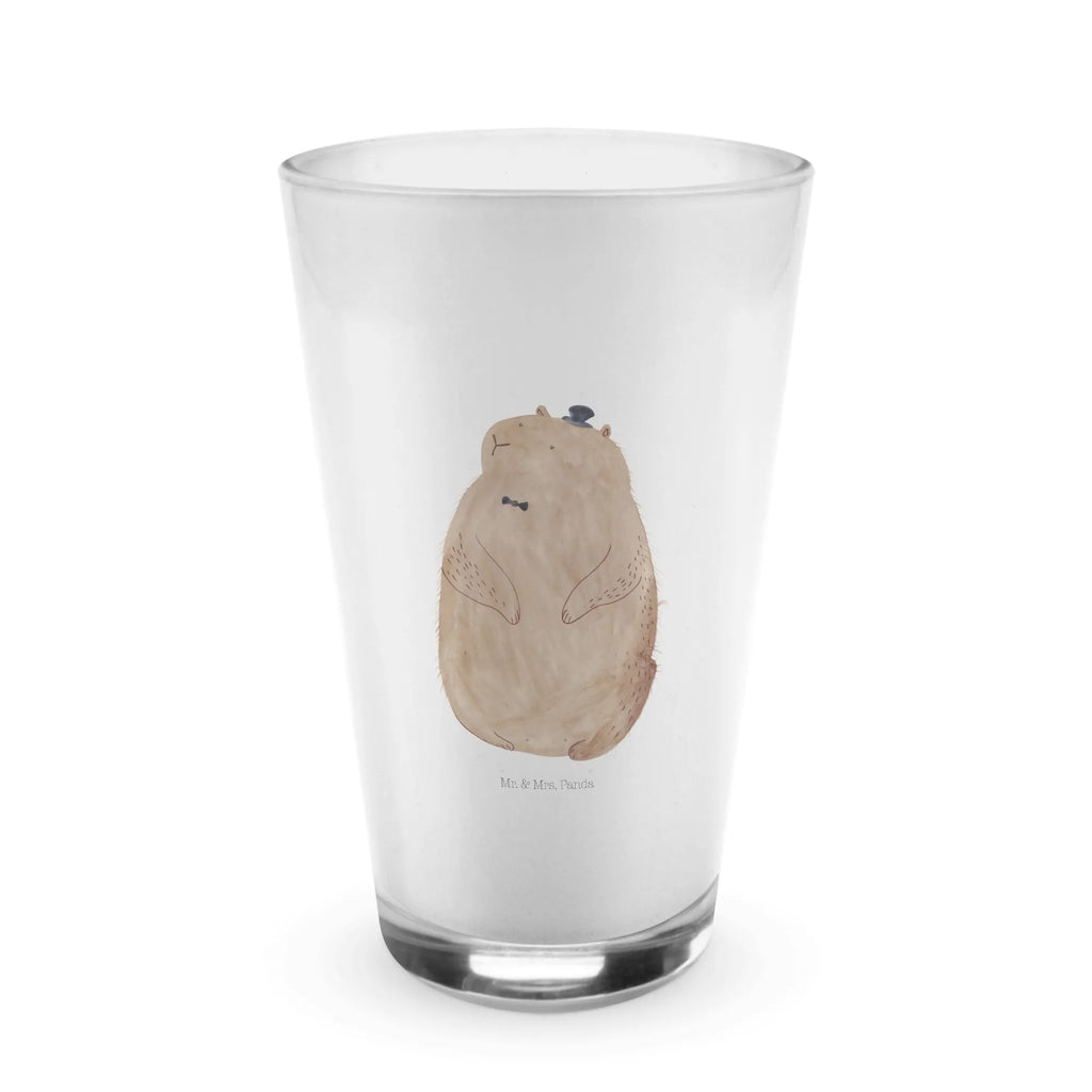 Glas Murmeltier Cappuccino Glas, Glas, Cappuccino Tasse, Latte Macchiato, Tiermotive, Gute Laune, lustige Sprüche, Tiere, Murmeltier, Knigge, Fröhlichkeit, Freundlichkeit, Respekt, Anstand