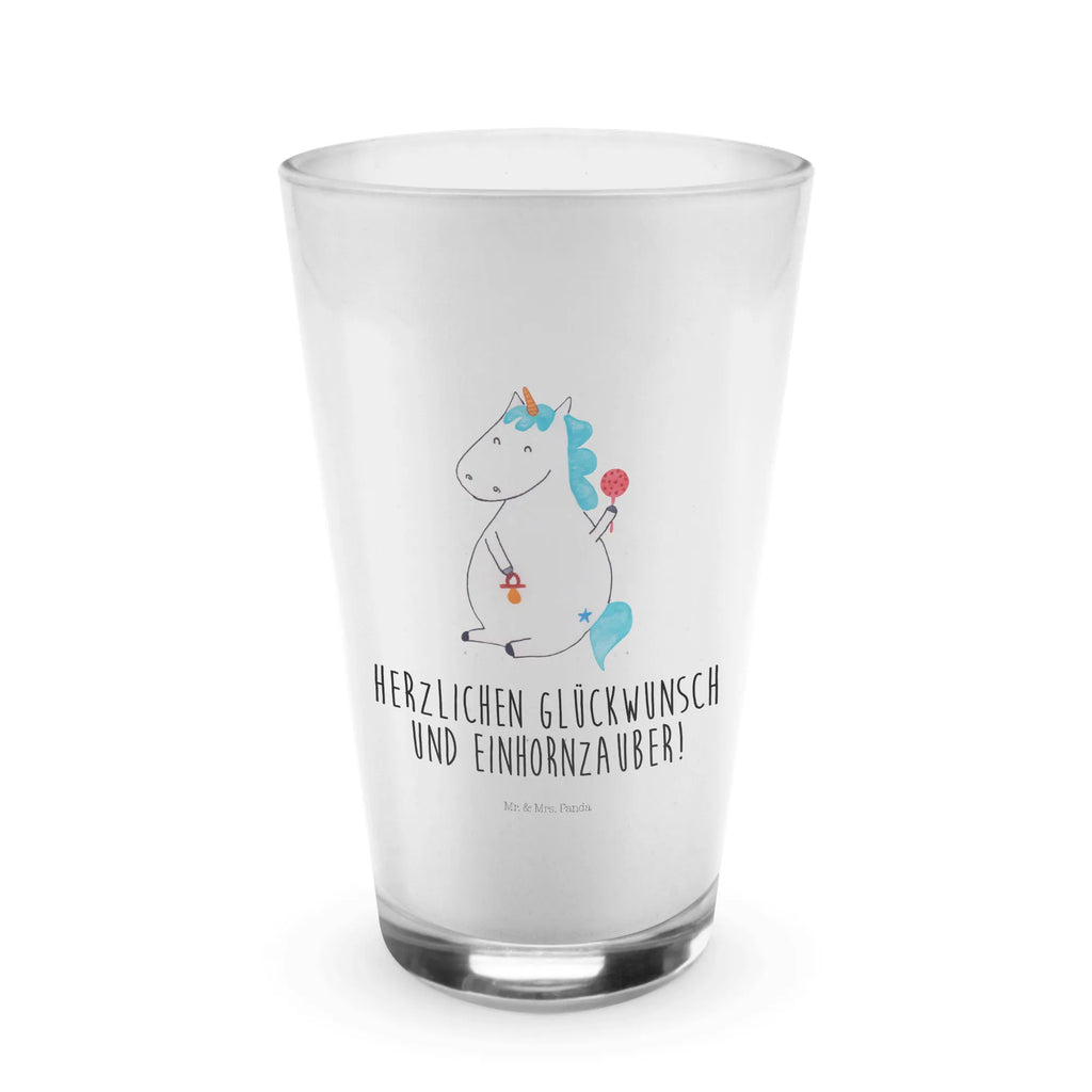 Glas Einhorn Baby Cappuccino Glas, Glas, Cappuccino Tasse, Latte Macchiato, Einhorn, Einhörner, Einhorn Deko, Pegasus, Unicorn, Mutter, Geburt, Geburtstag, erstes Kind, Baby, Babyglück, Nachwuchs, Eltern, Party, Kind, Schnuller