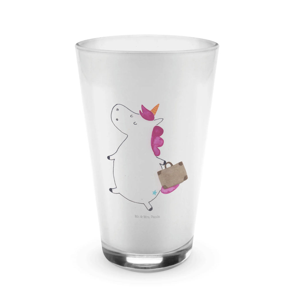 Glas Einhorn Koffer Cappuccino Glas, Glas, Cappuccino Tasse, Latte Macchiato, Einhorn, Einhörner, Einhorn Deko, Pegasus, Unicorn, unicorn, Koffer, Verreisen, Reise, Gepäck, Abenteuer, Erwachsen, Kind, albern, Spaß, lustig, witzig