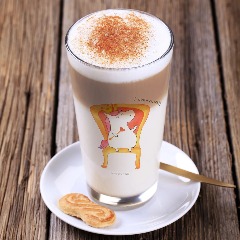 Glas Einhorn König Cappuccino Glas, Glas, Cappuccino Tasse, Latte Macchiato, Einhorn, Einhörner, Einhorn Deko, Pegasus, Unicorn, König, Präsident, Bundeskanzler, Herrscher, Kaiser, Prinzessin, Krone