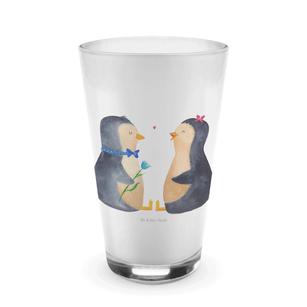 Glas Pinguin Pärchen Cappuccino Glas, Glas, Cappuccino Tasse, Latte Macchiato, Pinguin, Pinguine, Liebe, Liebespaar, Liebesbeweis, Liebesgeschenk, Verlobung, Jahrestag, Hochzeitstag, Hochzeit, Hochzeitsgeschenk, große Liebe, Traumpaar