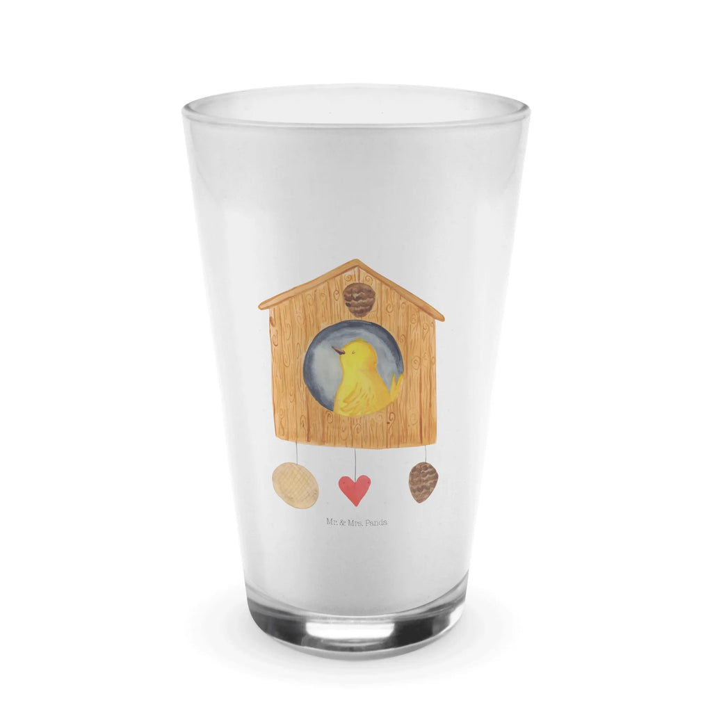 Glas Vogelhaus sweet Home Cappuccino Glas, Glas, Cappuccino Tasse, Latte Macchiato, Tiermotive, Gute Laune, lustige Sprüche, Tiere, Vogelhaus, Vogel, Home sweet Home, Einzug, Umzug, Geschenk, Einzugsgeschenk, Hausbau, Haus