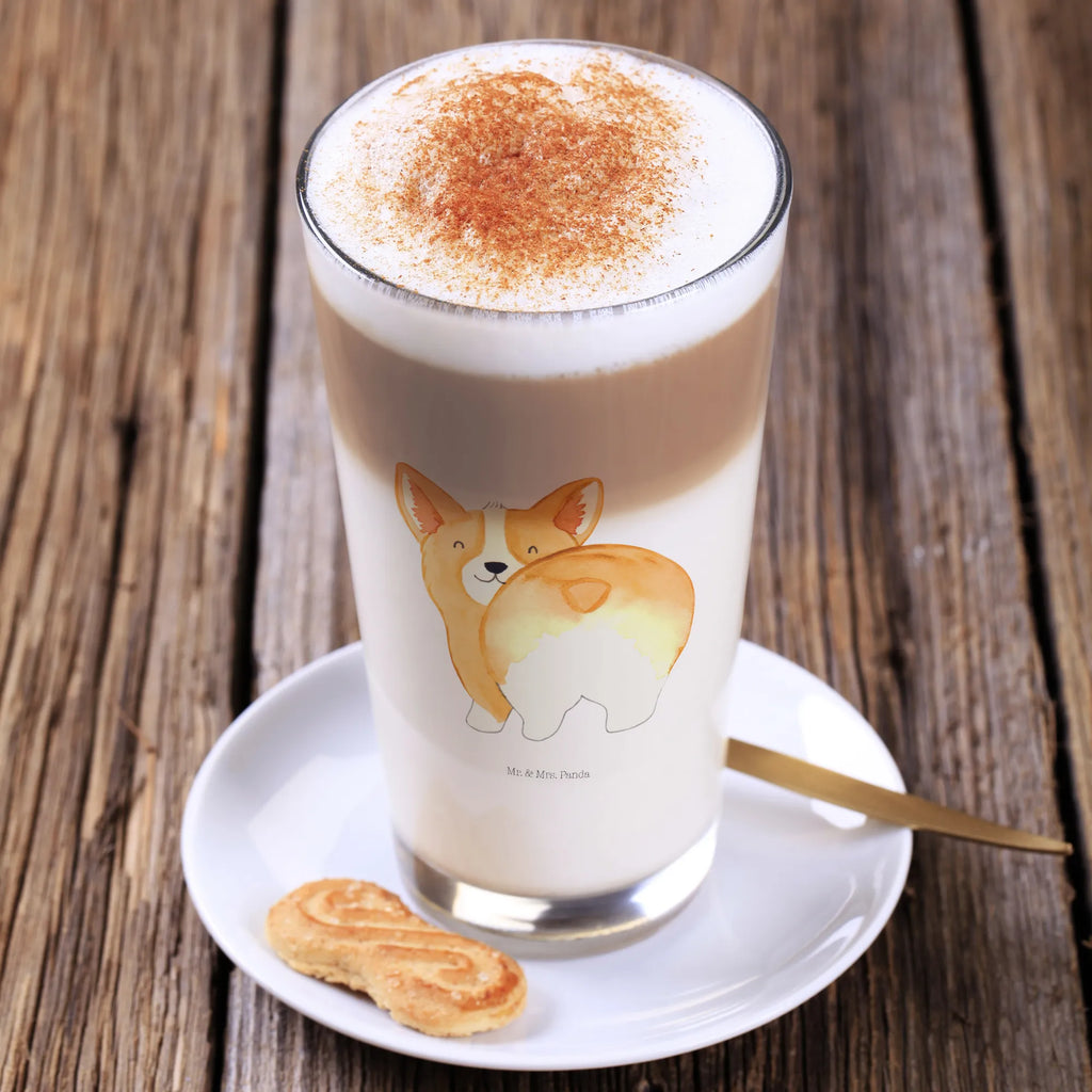 Glas Corgie Po Cappuccino Glas, Glas, Cappuccino Tasse, Latte Macchiato, Hund, Hundemotiv, Haustier, Hunderasse, Tierliebhaber, Hundebesitzer, Sprüche, Corgie, Hundeliebe, Motivation, Selbstliebe, Spruch