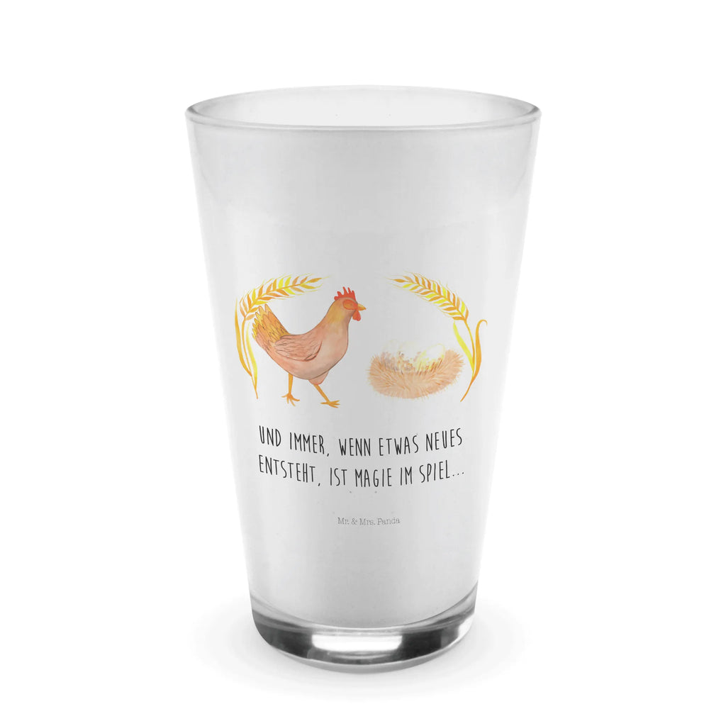 Glas Huhn stolz Cappuccino Glas, Glas, Cappuccino Tasse, Latte Macchiato, Bauernhof, Hoftiere, Landwirt, Landwirtin, Hahn, Henne, Hühner, Eier, Hof, Landleben, Motivation, Geburt, Magie, Spruch, Schwangerschaft