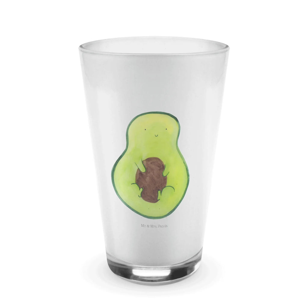 Glas Avocado mit Kern Cappuccino Glas, Glas, Cappuccino Tasse, Latte Macchiato, Avocado, Veggie, Vegan, Gesund, Avokado, Avocadokern, Kern, Pflanze, Spruch Leben