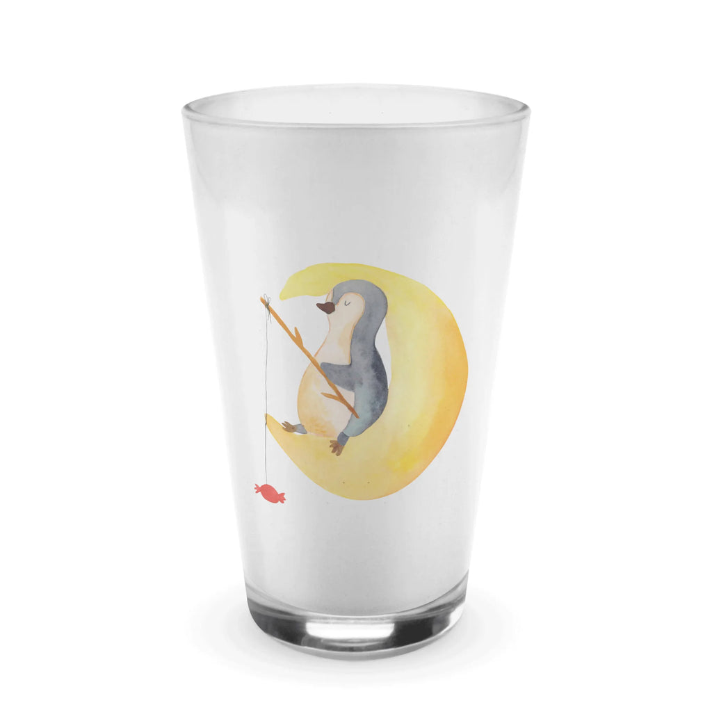 Glas Pinguin Mond Cappuccino Glas, Glas, Cappuccino Tasse, Latte Macchiato, Pinguin, Pinguine, Spruch, schlafen, Nachtruhe, Einschlafen, Schlafzimmer, Schlafstörungen, Gästezimmer